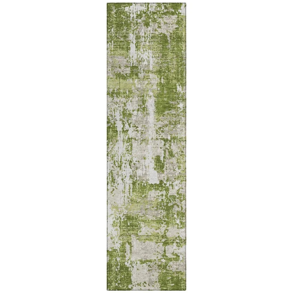 LOOMLAN Rugs Caelan Green Washable Indoor-Outdoor Rug