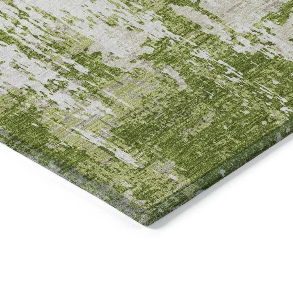 LOOMLAN Rugs Caelan Green Washable Indoor-Outdoor Rug