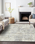 LOOMLAN Rugs Caelan Ivory Washable Indoor-Outdoor Rug