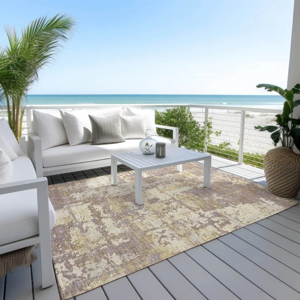 LOOMLAN Rugs Caelan Purple Washable Indoor-Outdoor Rug