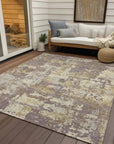 LOOMLAN Rugs Caelan Purple Washable Indoor-Outdoor Rug