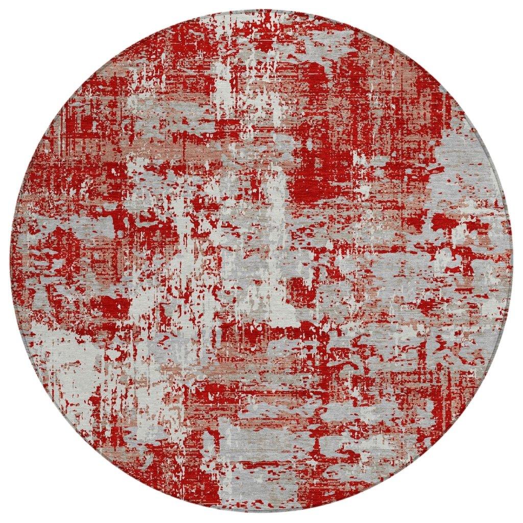 LOOMLAN Rugs Caelan Red Washable Indoor-Outdoor Rug