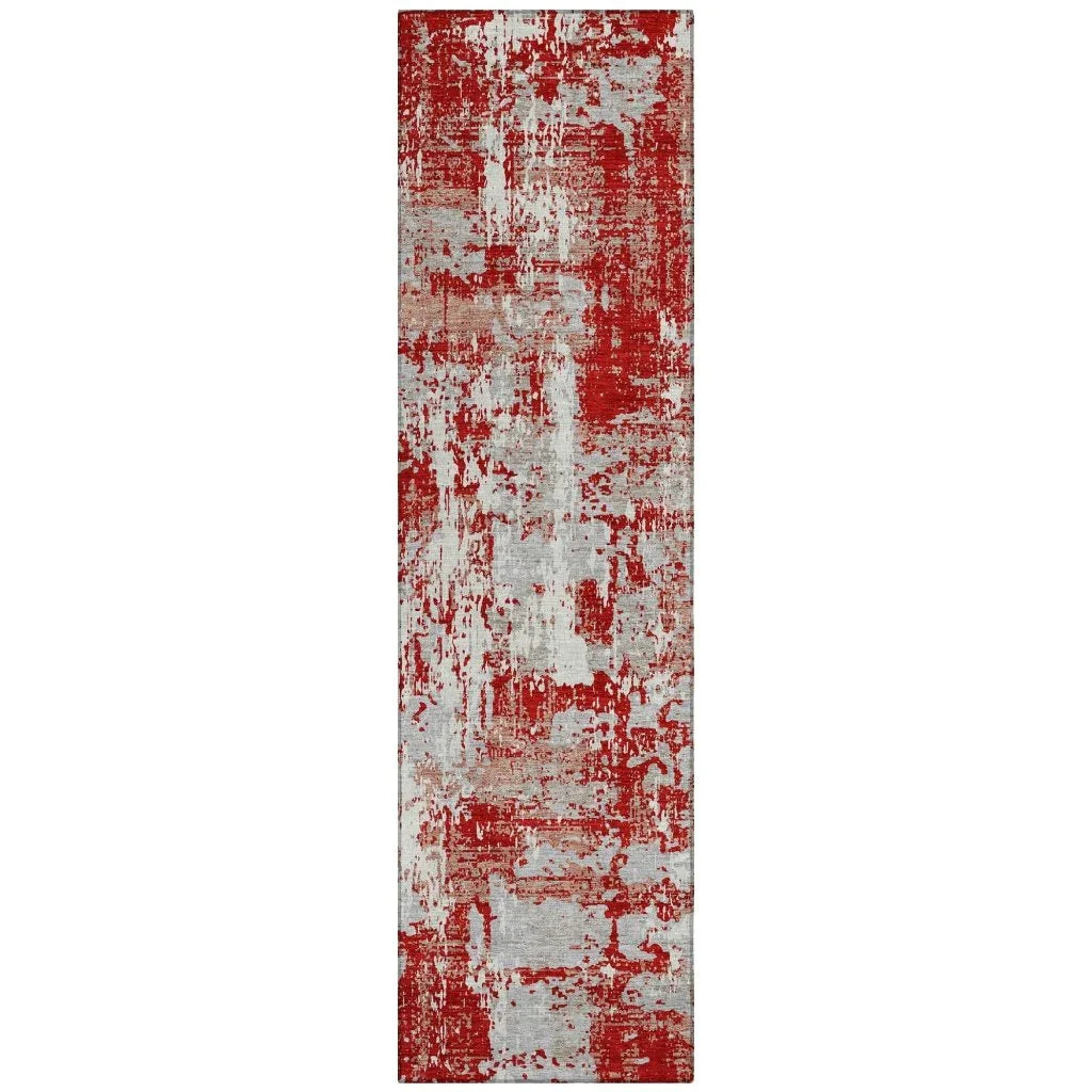 LOOMLAN Rugs Caelan Red Washable Indoor-Outdoor Rug