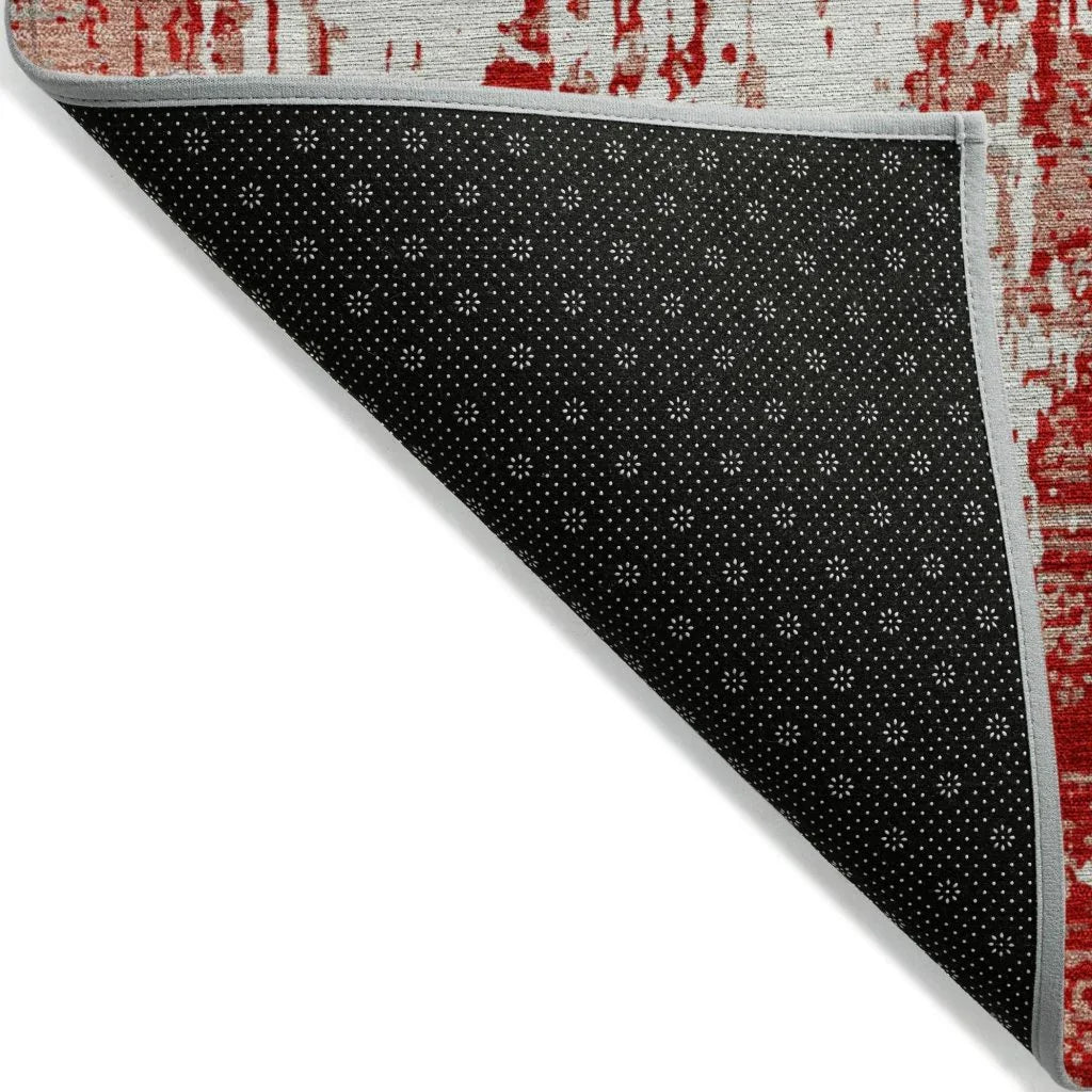 LOOMLAN Rugs Caelan Red Washable Indoor-Outdoor Rug
