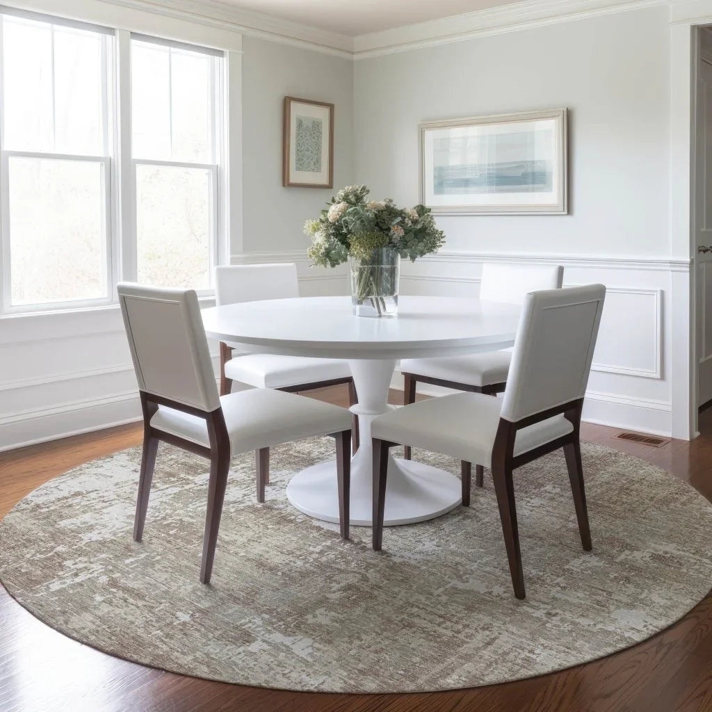 LOOMLAN Rugs Caelan Taupe Washable Indoor-Outdoor Rug