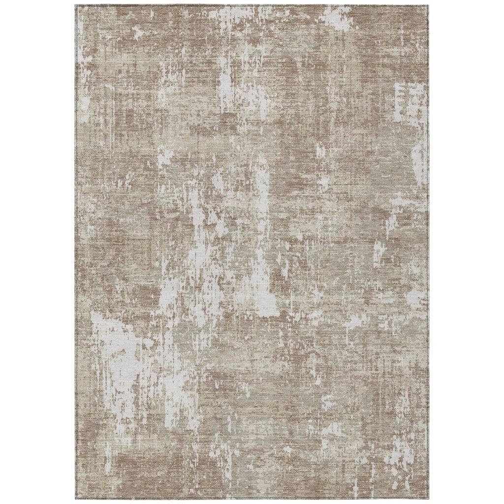 LOOMLAN Rugs Caelan Taupe Washable Indoor-Outdoor Rug