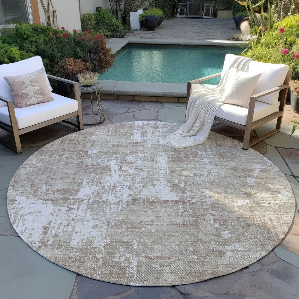 LOOMLAN Rugs Caelan Taupe Washable Indoor-Outdoor Rug