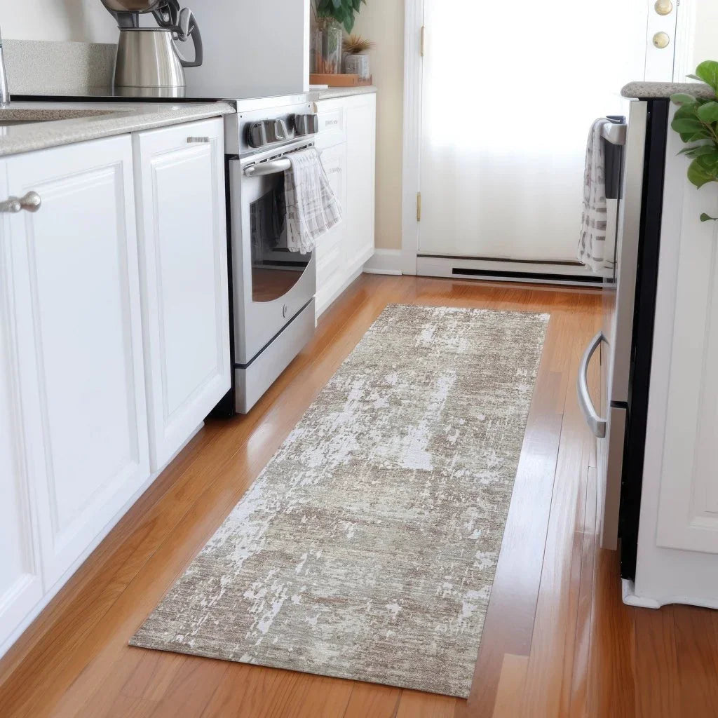 LOOMLAN Rugs Caelan Taupe Washable Indoor-Outdoor Rug