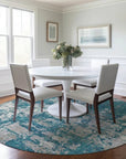 LOOMLAN Rugs Caelan Teal Washable Indoor-Outdoor Rug