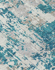 LOOMLAN Rugs Caelan Teal Washable Indoor-Outdoor Rug