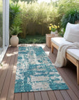 LOOMLAN Rugs Caelan Teal Washable Indoor-Outdoor Rug