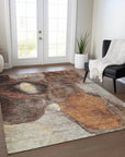 LOOMLAN Rugs Caeli Brown Washable Indoor-Outdoor Rug