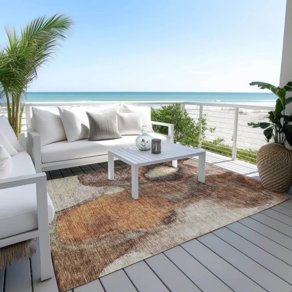 LOOMLAN Rugs Caeli Brown Washable Indoor-Outdoor Rug