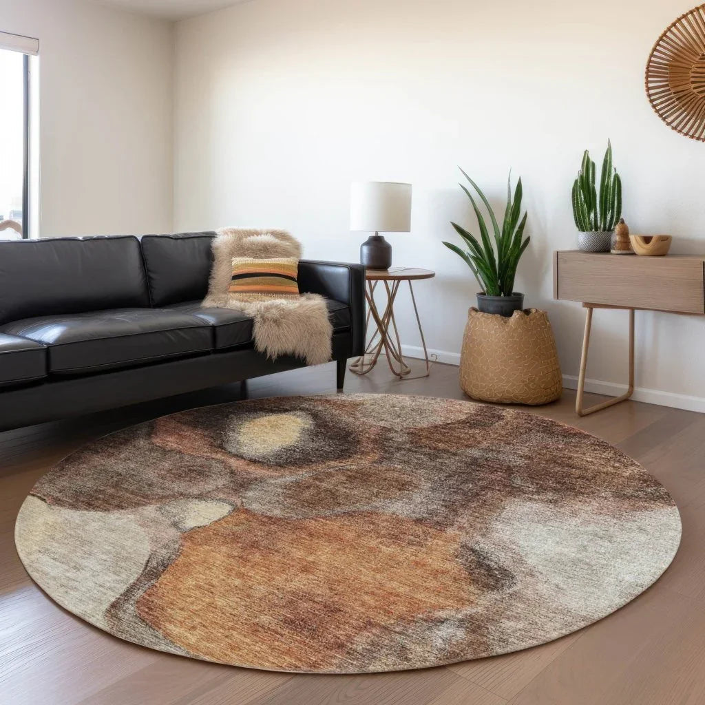 LOOMLAN Rugs Caeli Brown Washable Indoor-Outdoor Rug