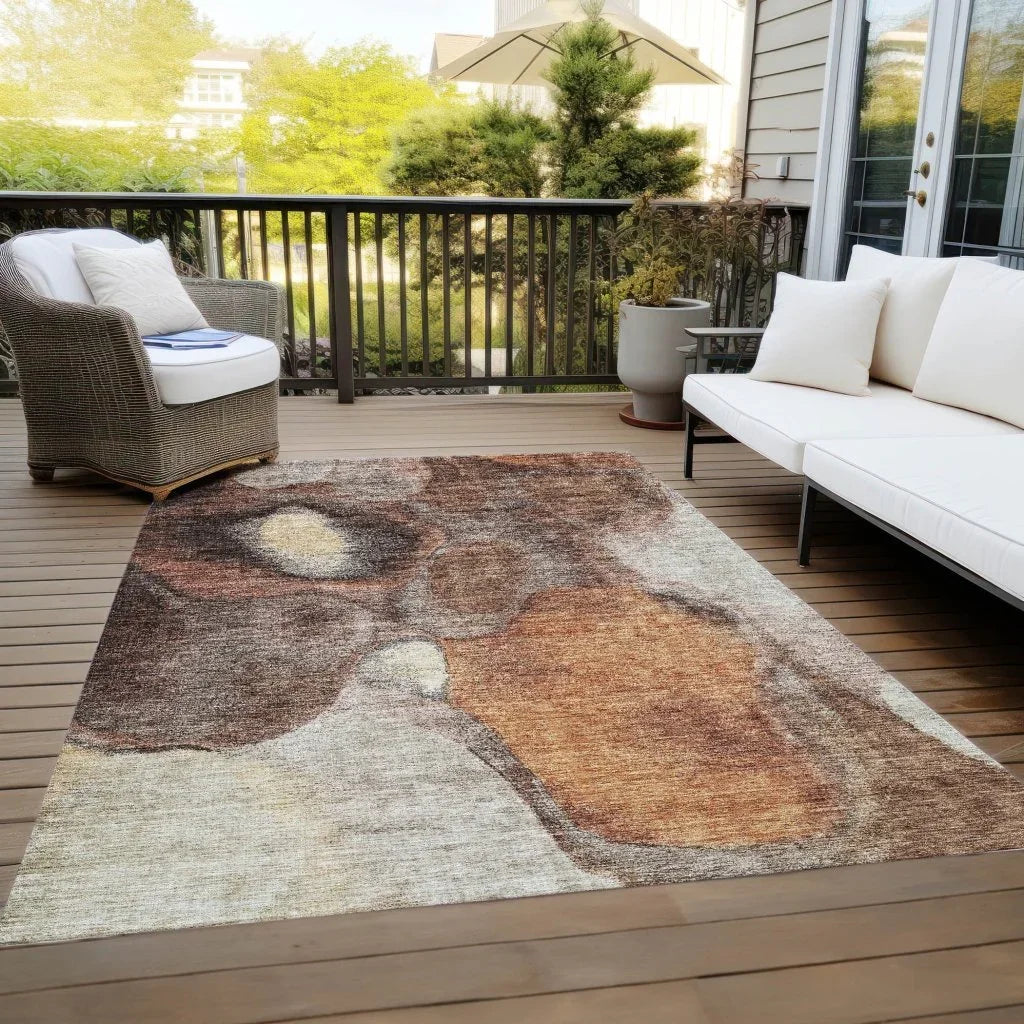 LOOMLAN Rugs Caeli Brown Washable Indoor-Outdoor Rug