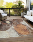 LOOMLAN Rugs Caeli Brown Washable Indoor-Outdoor Rug