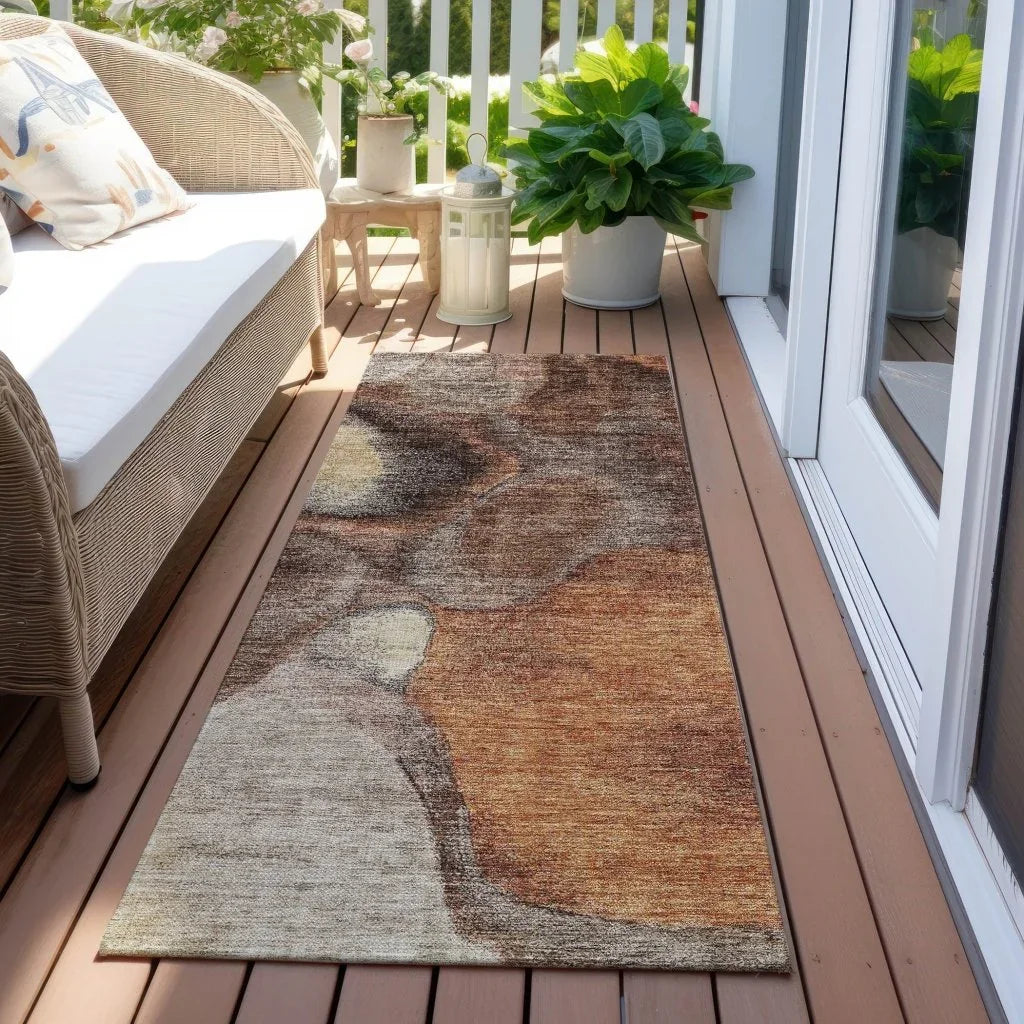 LOOMLAN Rugs Caeli Brown Washable Indoor-Outdoor Rug