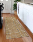LOOMLAN Rugs Calista Gold Washable Indoor-Outdoor Rug