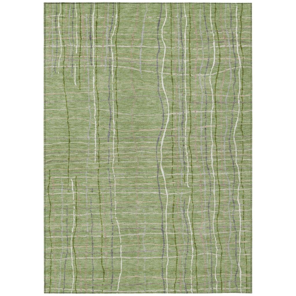 LOOMLAN Rugs Calista Green Washable Indoor-Outdoor Rug