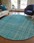 LOOMLAN Rugs Calista Teal Washable Indoor-Outdoor Rug