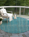 LOOMLAN Rugs Calista Teal Washable Indoor-Outdoor Rug