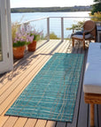 LOOMLAN Rugs Calista Teal Washable Indoor-Outdoor Rug