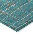LOOMLAN Rugs Calista Teal Washable Indoor-Outdoor Rug
