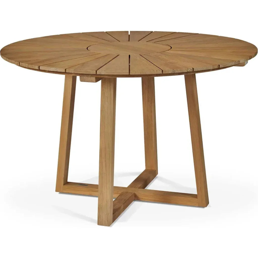 Cambria 5PC Round Outdoor Dining Set Stacking Armchairs - LOOMLAN - HiTeak - Outdoor Dining Sets