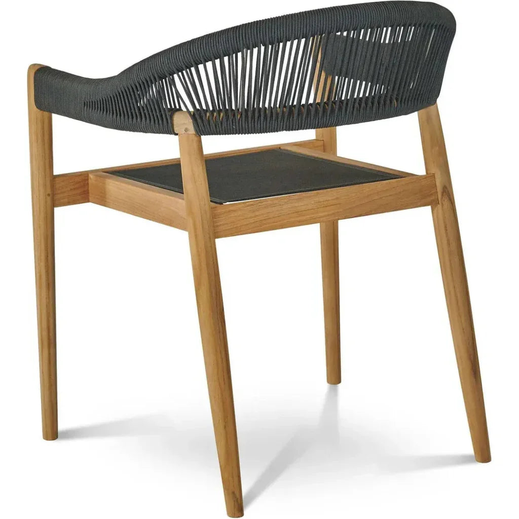 Cambria 5PC Round Outdoor Dining Set Stacking Armchairs - LOOMLAN - HiTeak - Outdoor Dining Sets