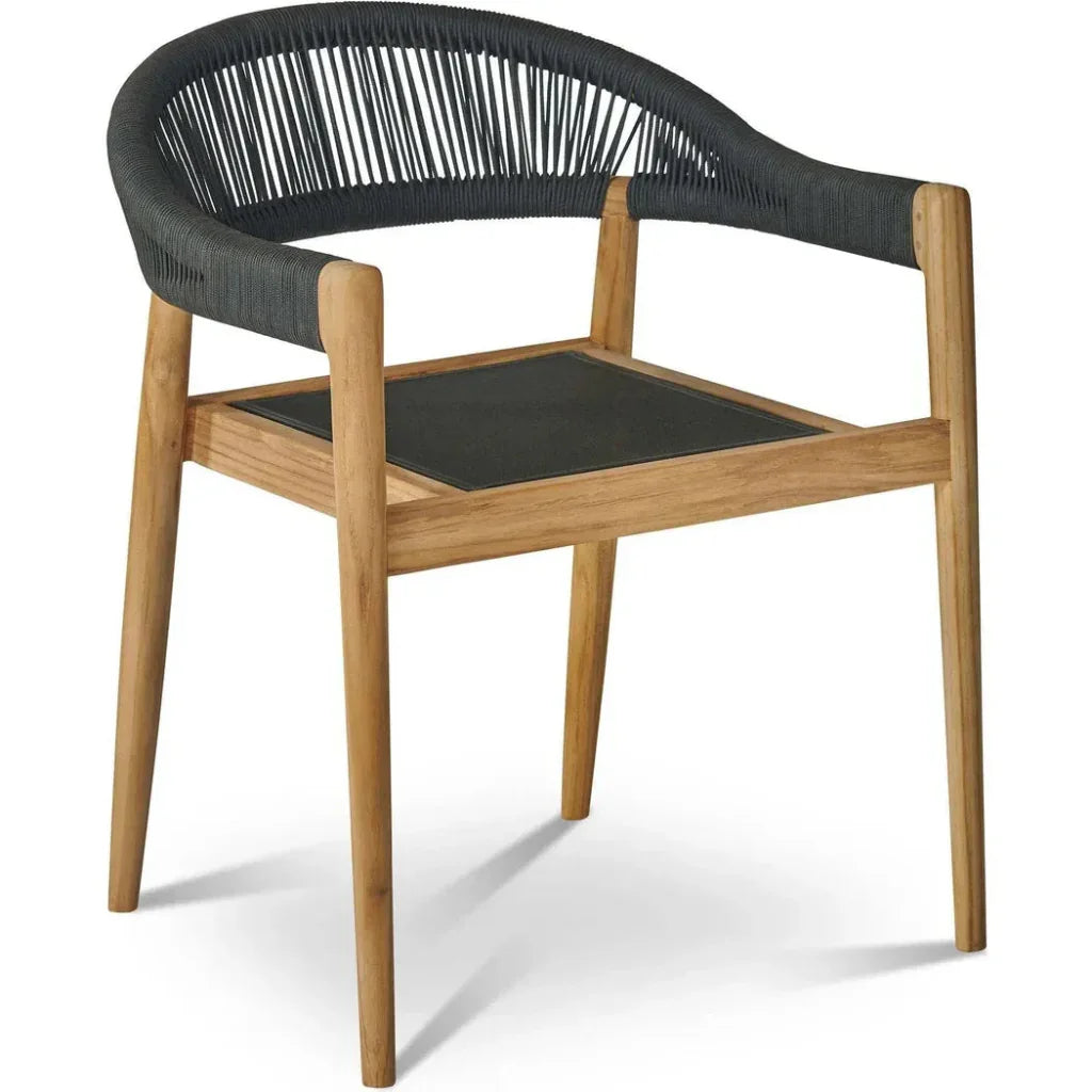 Cambria 5PC Round Outdoor Dining Set Stacking Armchairs - LOOMLAN - HiTeak - Outdoor Dining Sets