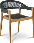 Cambria 5PC Round Outdoor Dining Set Stacking Armchairs - LOOMLAN - HiTeak - Outdoor Dining Sets