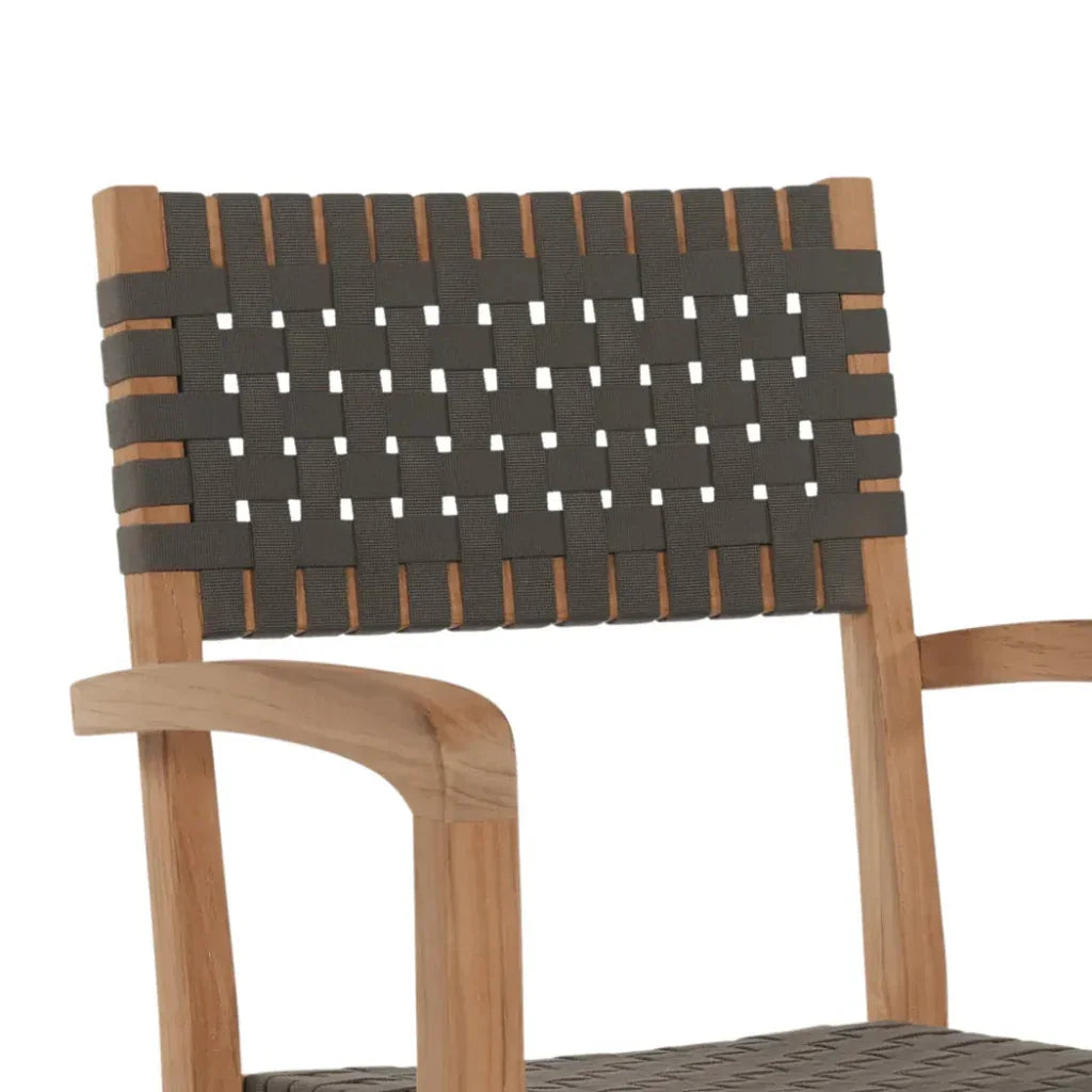 Cambria 7PC Outdoor Dining Set Stacking Armchairs - LOOMLAN - HiTeak - Outdoor Dining Sets