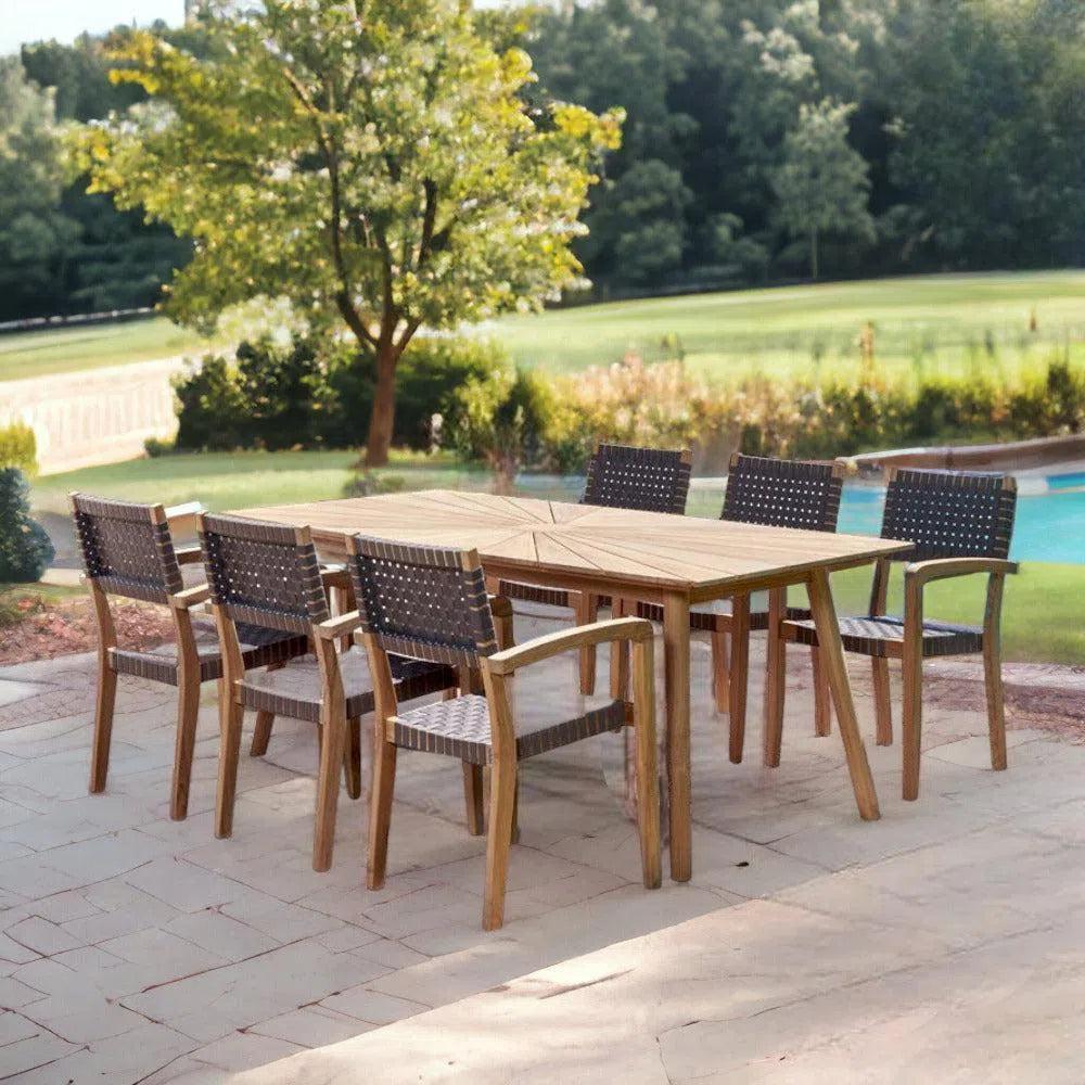 Cambria Rectangular Teak Outdoor Dining Table - LOOMLAN - HiTeak - Outdoor Dining Tables