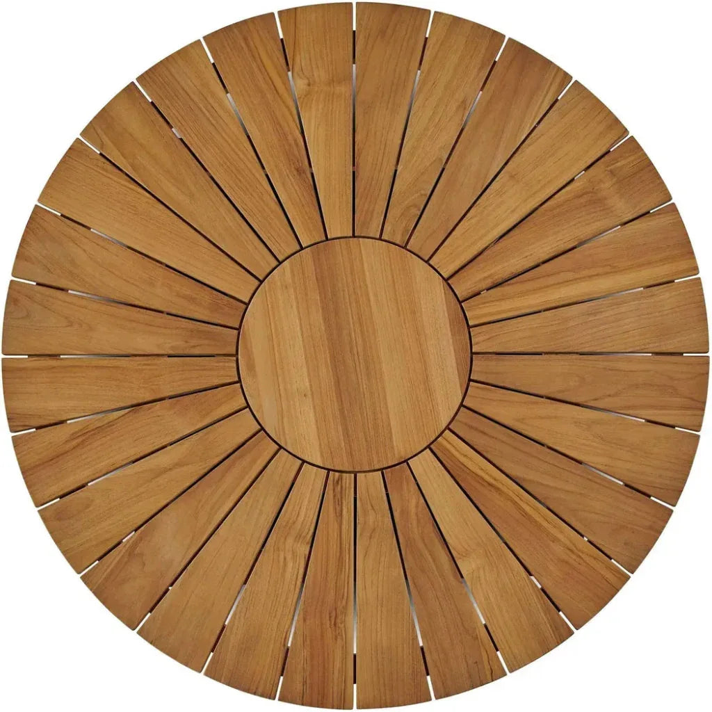 Cambria Round Teak Outdoor Dining Table - LOOMLAN - HiTeak - Outdoor Dining Tables