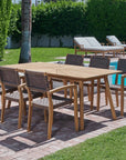 Cambria Teak Patio Rectangular Dining Set 7PC - LOOMLAN - HiTeak - Outdoor Dining Sets