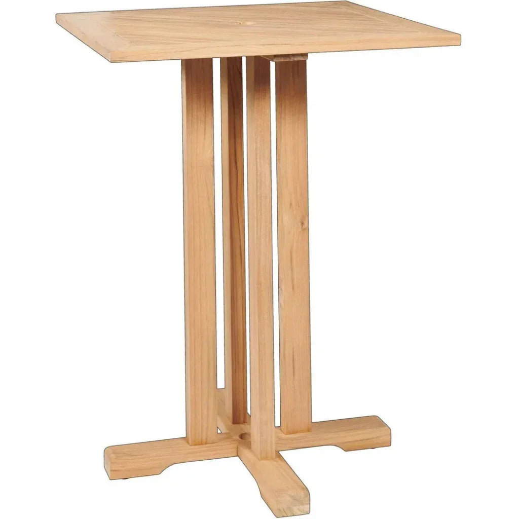 Captain 3PC Square Teak Outdoor Bar Height Dining Set - LOOMLAN - HiTeak - Outdoor Bistro Sets