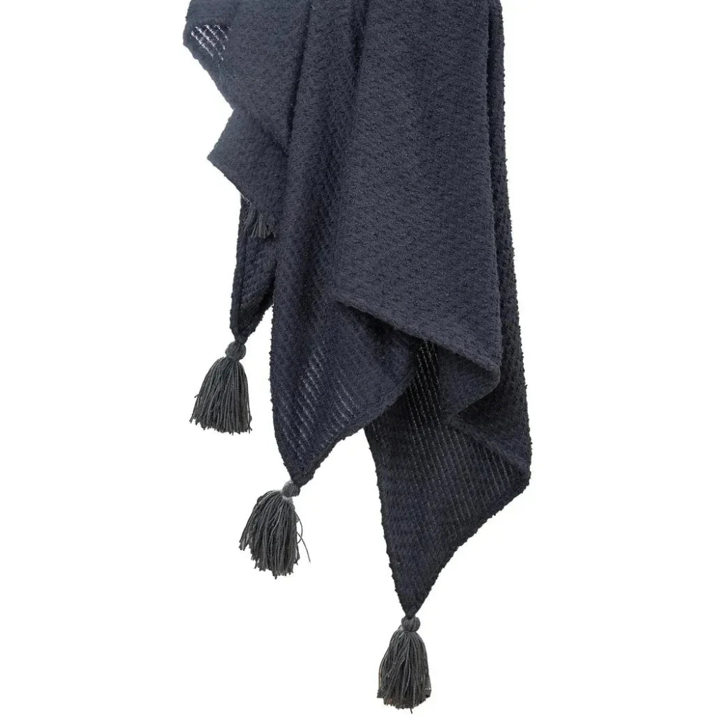 Carla Grey Outdoor Throw Blanket - LOOMLAN - LOOMLAN - Outdoor Blankets