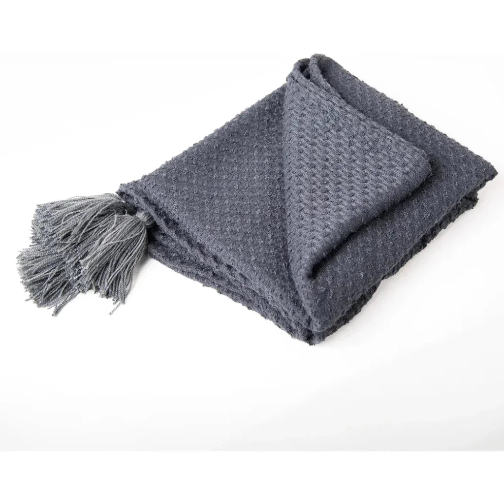 Carla Grey Outdoor Throw Blanket - LOOMLAN - LOOMLAN - Outdoor Blankets