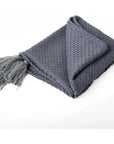 Carla Grey Outdoor Throw Blanket - LOOMLAN - LOOMLAN - Outdoor Blankets