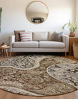 LOOMLAN Rugs Carmina Brown Washable Indoor-Outdoor Rug