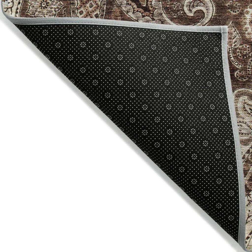 LOOMLAN Rugs Carmina Brown Washable Indoor-Outdoor Rug