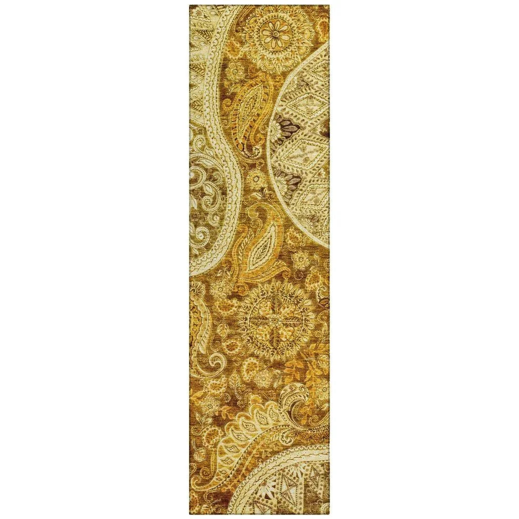 LOOMLAN Rugs Carmina Orange Washable Indoor-Outdoor Rug