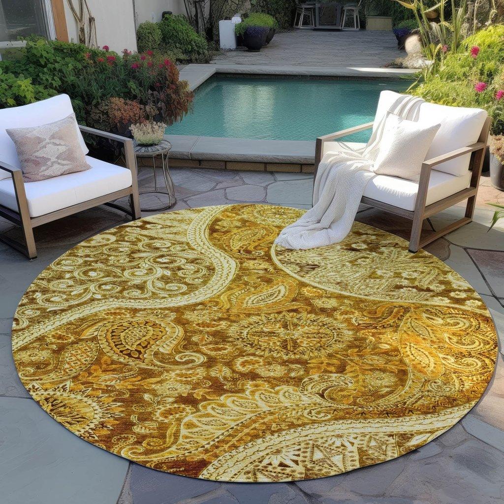 LOOMLAN Rugs Carmina Orange Washable Indoor-Outdoor Rug