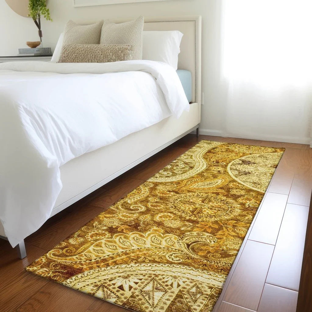 LOOMLAN Rugs Carmina Orange Washable Indoor-Outdoor Rug