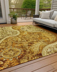 LOOMLAN Rugs Carmina Orange Washable Indoor-Outdoor Rug