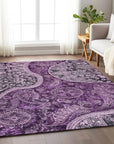 LOOMLAN Rugs Carmina Purple Washable Indoor-Outdoor Rug