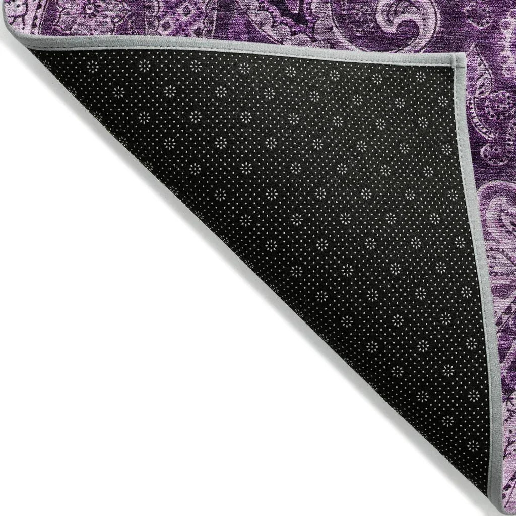 LOOMLAN Rugs Carmina Purple Washable Indoor-Outdoor Rug