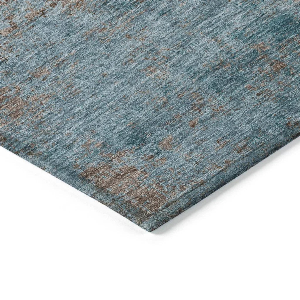 LOOMLAN Rugs Carmine Teal Washable Indoor-Outdoor Rug
