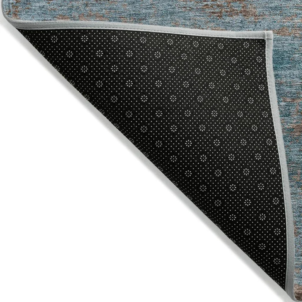 LOOMLAN Rugs Carmine Teal Washable Indoor-Outdoor Rug