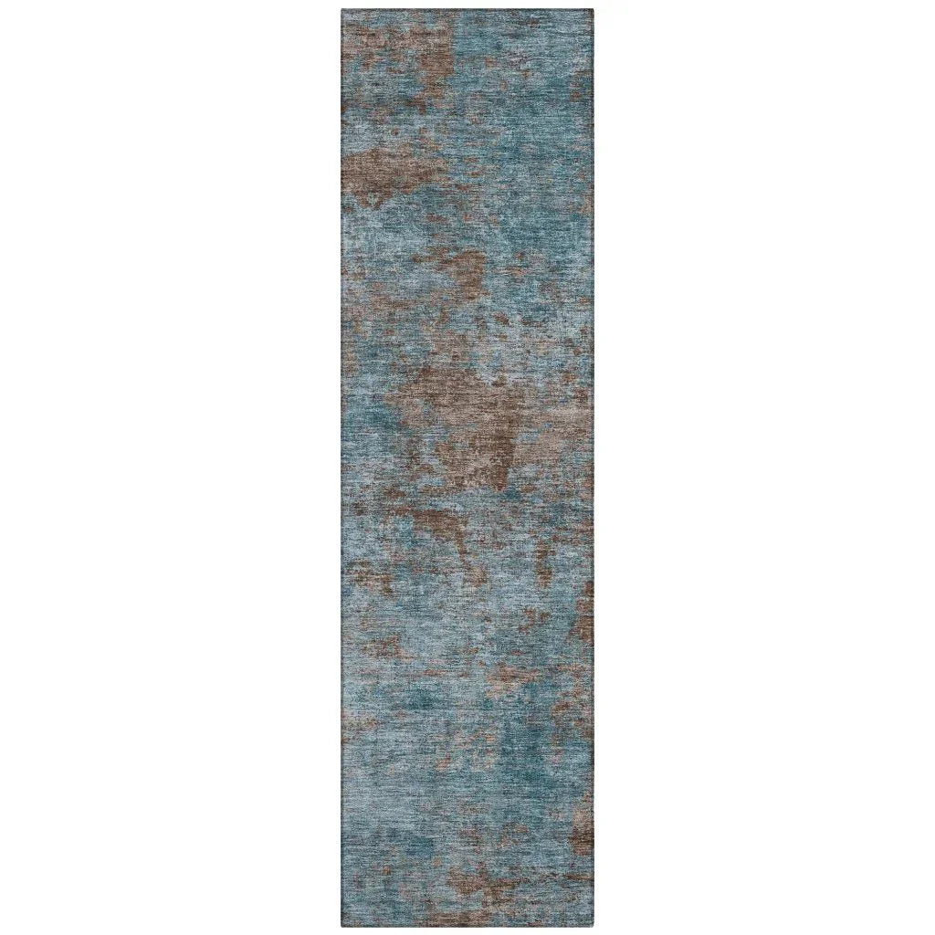 LOOMLAN Rugs Carmine Teal Washable Indoor-Outdoor Rug